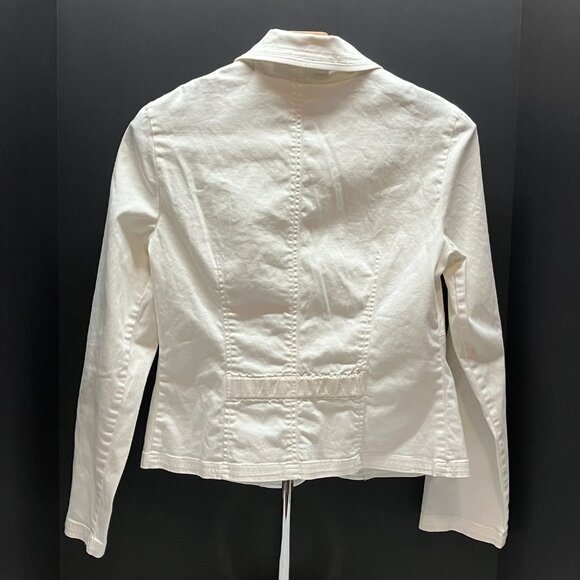Requirements Womens White Long Sleeve Fitted Summer‎ Button Up Jacket Size S - Picture 2 of 4